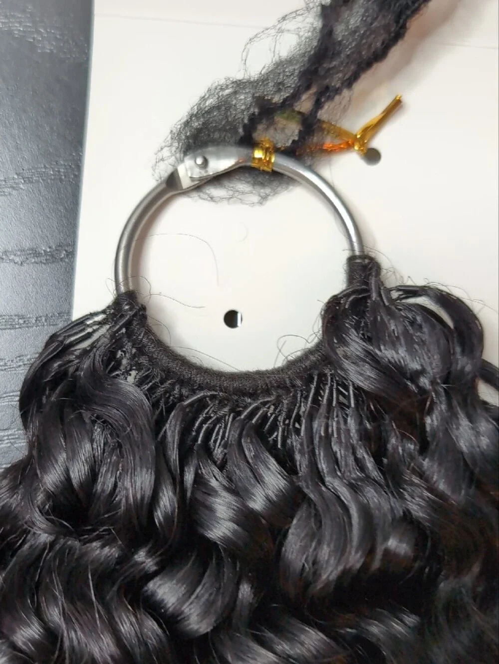 14-in 60 G Burmese Curly Feather Crochet Human Hair Natural Black Preseparated